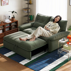 Canapé droit convertible 155 cm - Vert foncé