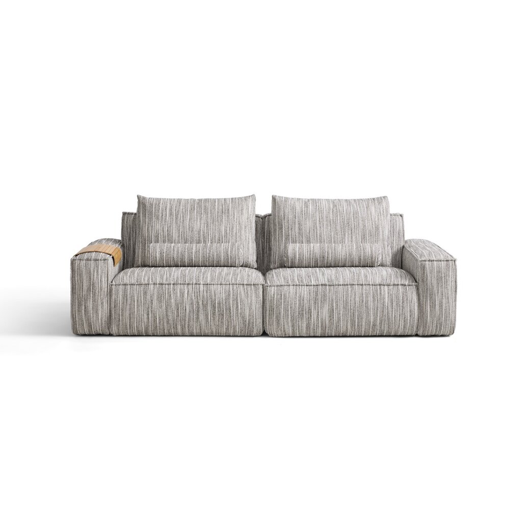 Canapé droit 250 cm 4 places en 2 parties (P) - Gris