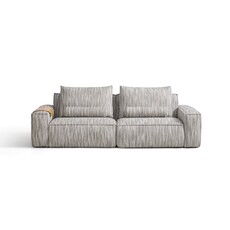 Canapé droit 250 cm 4 places en 2 parties (P) - Gris