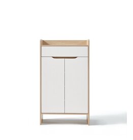Meuble à chaussures 60 cm - Bois et blanc