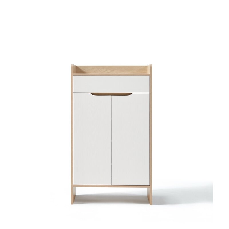 Meuble à chaussures 60 cm - Bois et blanc
