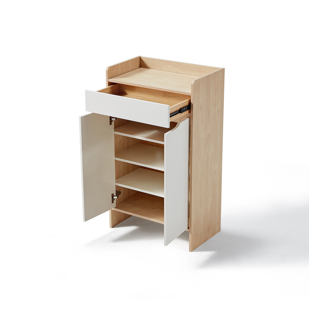 Meuble à chaussures 60 cm - Bois et blanc