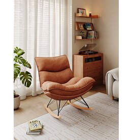 Rocking chair en tissu - Rouge