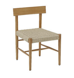 GEORGIA - Chaise en teck et assise en corde tressée
