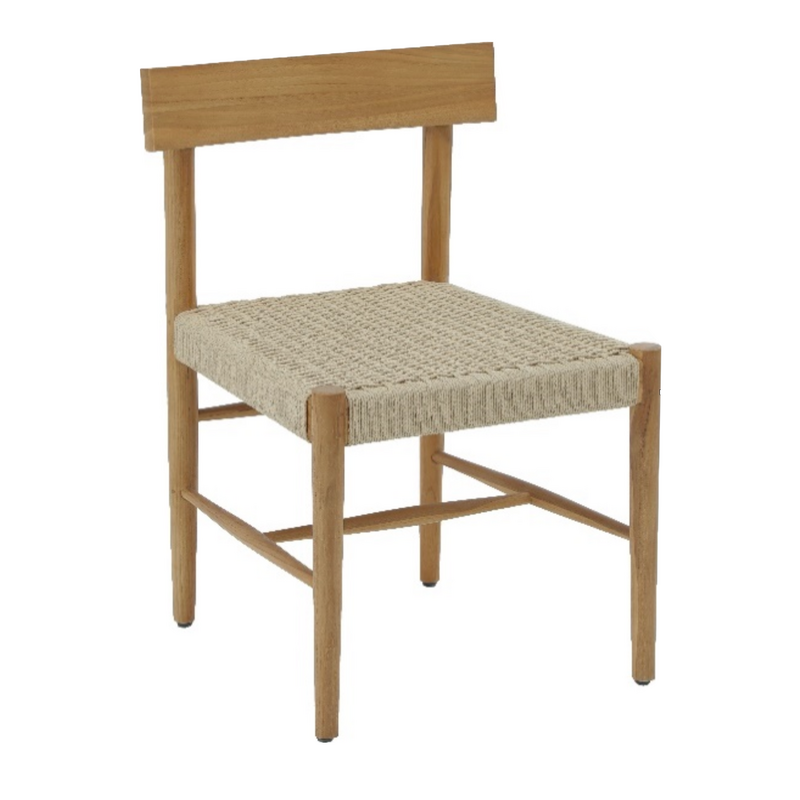GEORGIA - Chaise en teck et assise en corde tressée