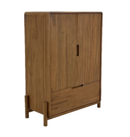 ALESHA - Armoire en teck 2 portes 1 tiroir 98 x 45 x 140 cm