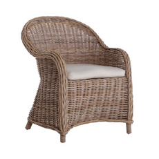 KUBU - Chaise en rotin avec coussin