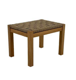 LUCKY - Tabouret tressé damier en teck