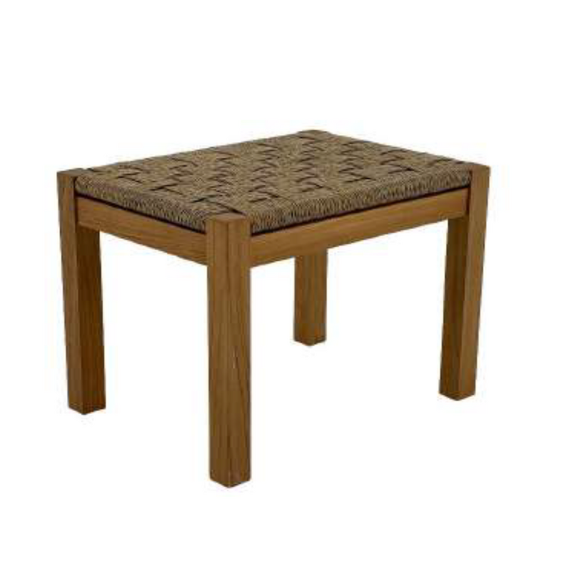LUCKY - Tabouret tressé damier en teck