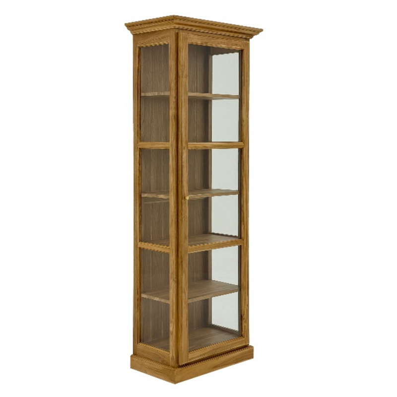 Vitrine en teck 1 porte 70 x 40 x 210 cm