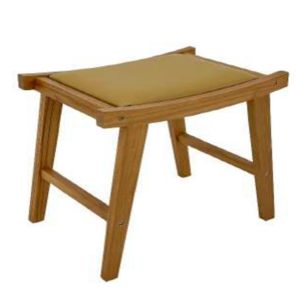 EMMA - Tabouret en teck avec coussin