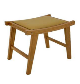 EMMA - Tabouret en teck avec coussin