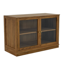 FLEXORA - Vitrine en Mindi 2 portes vitrés 96 x 44 x 71 cm