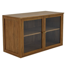 FLEXORA - Vitrine en Mindi 2 portes vitrés 96 x 44 x 63 cm