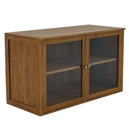FLEXORA - Vitrine en Mindi 2 portes vitrés 96 x 44 x 63 cm
