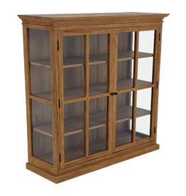 PARIS - Armoire Vitrine en Mindi 2 portes 114 x 40 x 120 cm