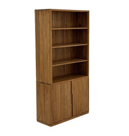 OSLO - Étagère 2 portes en teck 100 cm
