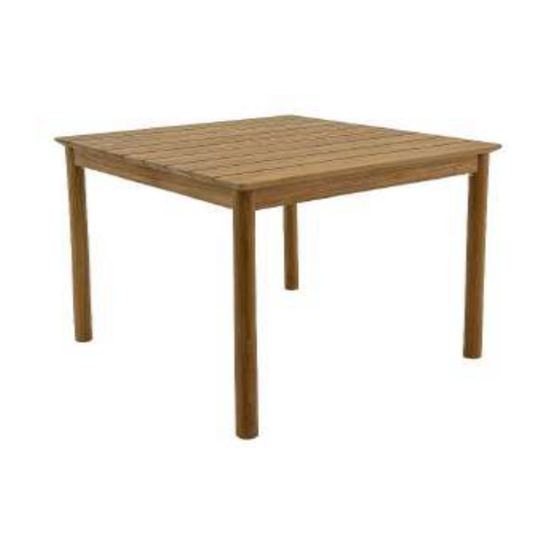 AMANDA - Table carrée en teck premium brut 90 cm