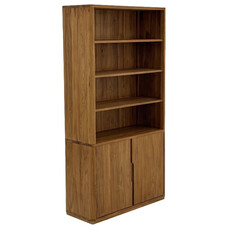 OSLO - Étagère 2 portes en teck 100 cm Brut