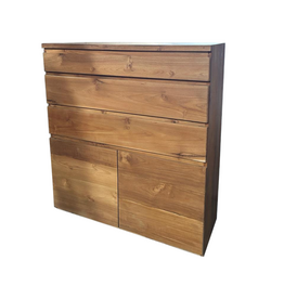 Mendos - Buffet 3 tiroirs 2 portes 110x40x120 cm Brut