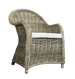 KUBU - Chaise en rotin avec coussin