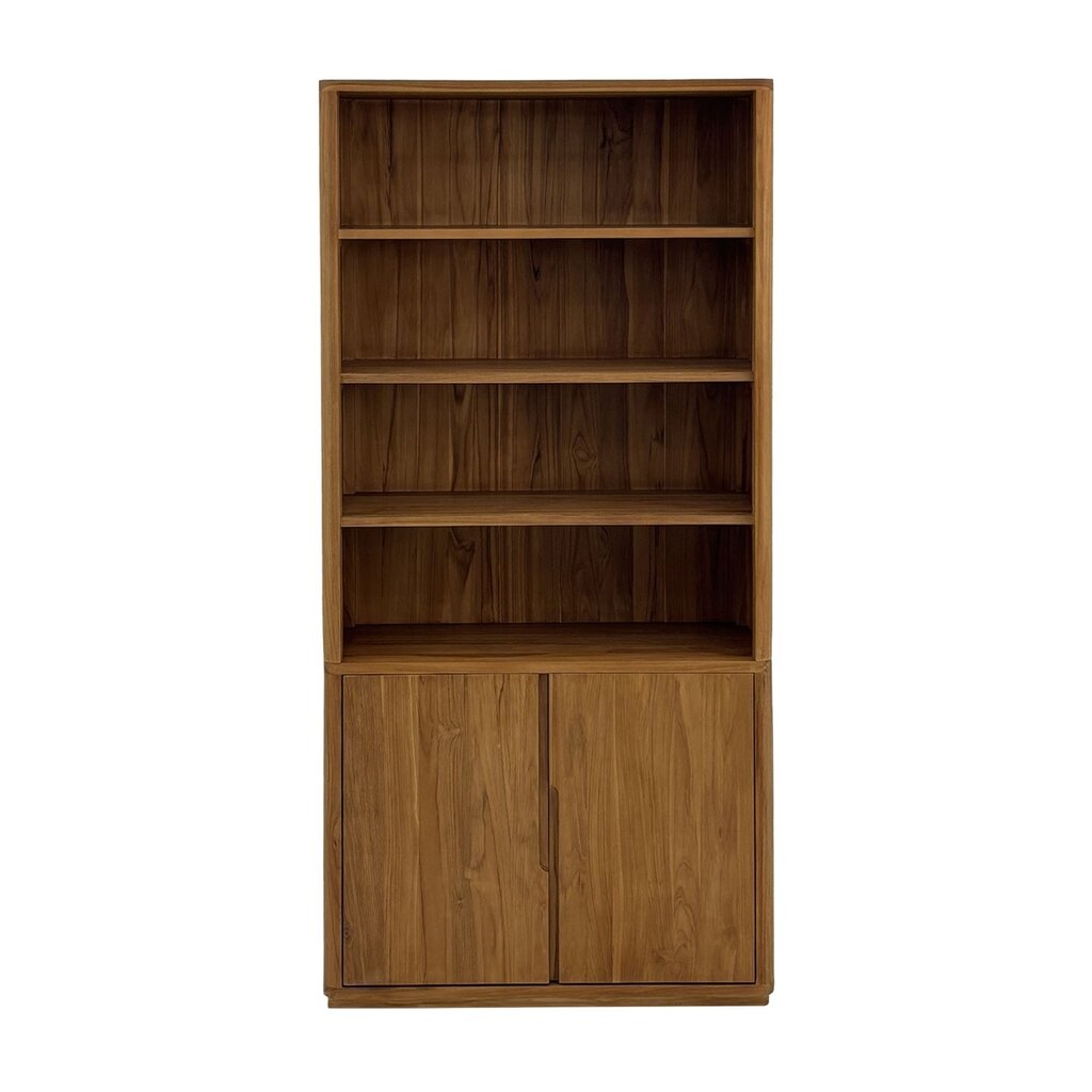 OSLO - Étagère 2 portes en teck 100 cm Brut