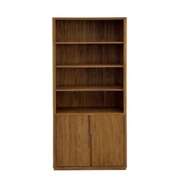 OSLO - Étagère 2 portes en teck 100 cm Brut