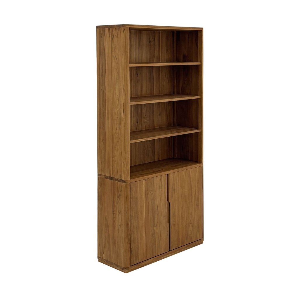 OSLO - Étagère 2 portes en teck 100 cm Brut