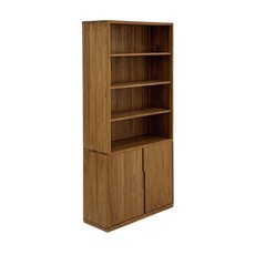 OSLO - Étagère 2 portes en teck 100 cm Brut