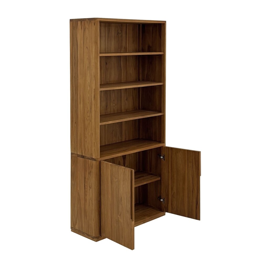 OSLO - Étagère 2 portes en teck 100 cm Brut