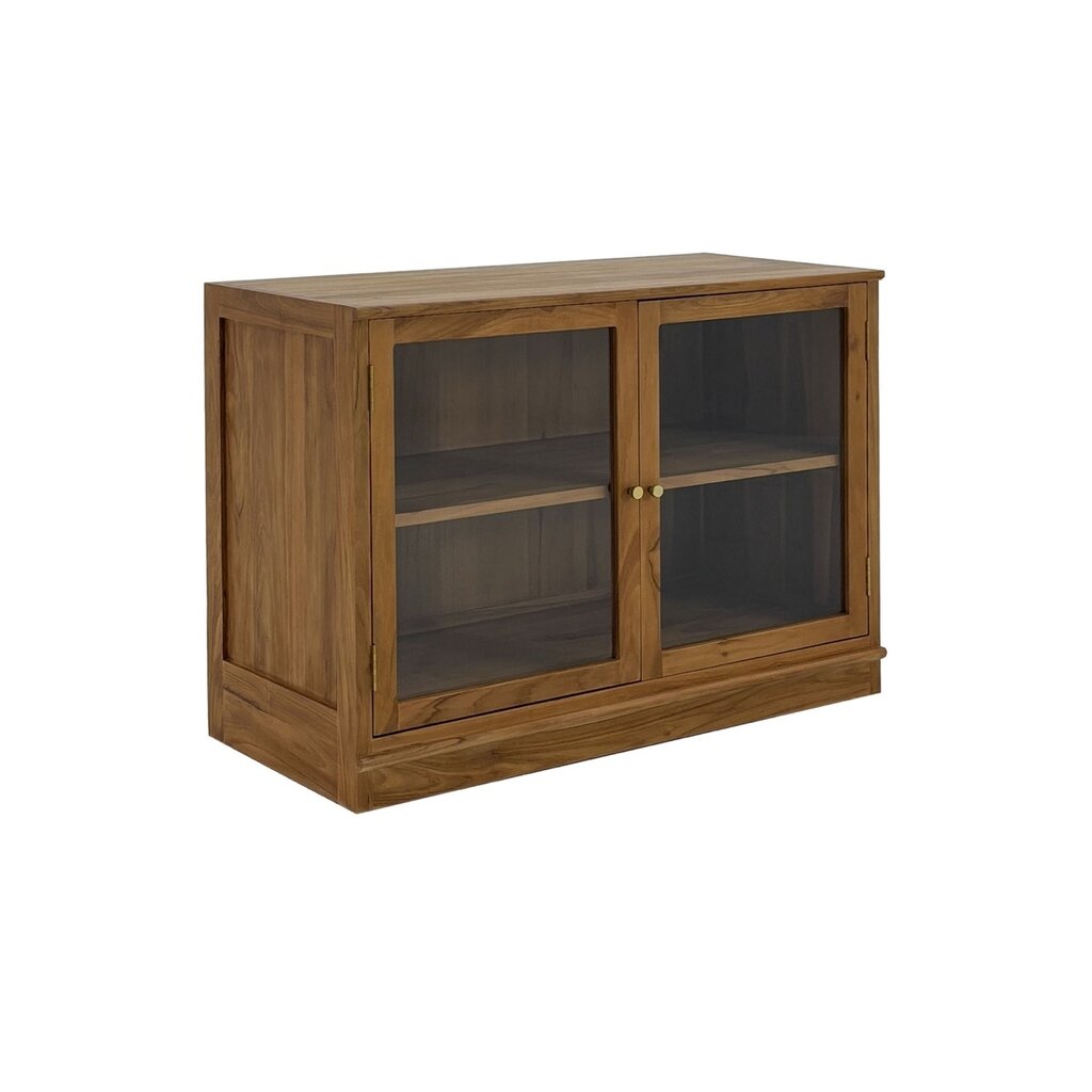 FLEXORA - Vitrine en Mindi 2 portes vitrés 96 x 44 x 71 cm