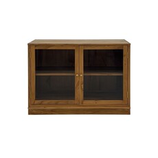 FLEXORA - Vitrine en Mindi 2 portes vitrés 96 x 44 x 71 cm