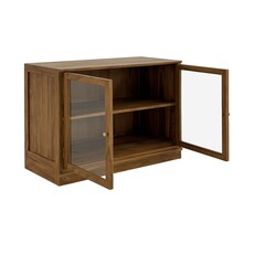 FLEXORA - Vitrine en Mindi 2 portes vitrés 96 x 44 x 71 cm