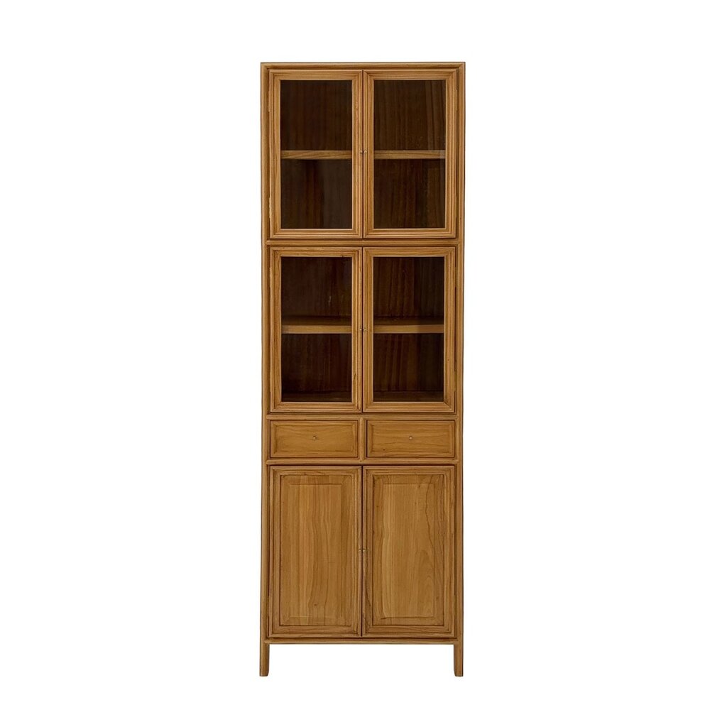 Vaisselier 6 portes 2 tiroirs en Mindi