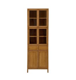 Vaisselier 6 portes 2 tiroirs en Mindi