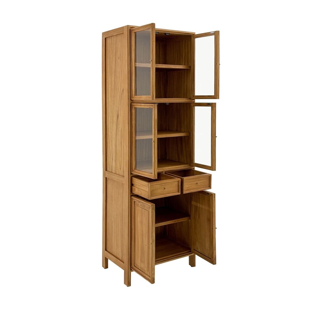 Vaisselier 6 portes 2 tiroirs en Mindi