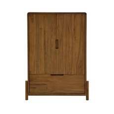 ALESHA - Armoire en teck 2 portes 1 tiroir 98 x 45 x 140 cm