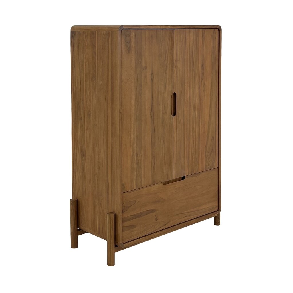 ALESHA - Armoire en teck 2 portes 1 tiroir 98 x 45 x 140 cm