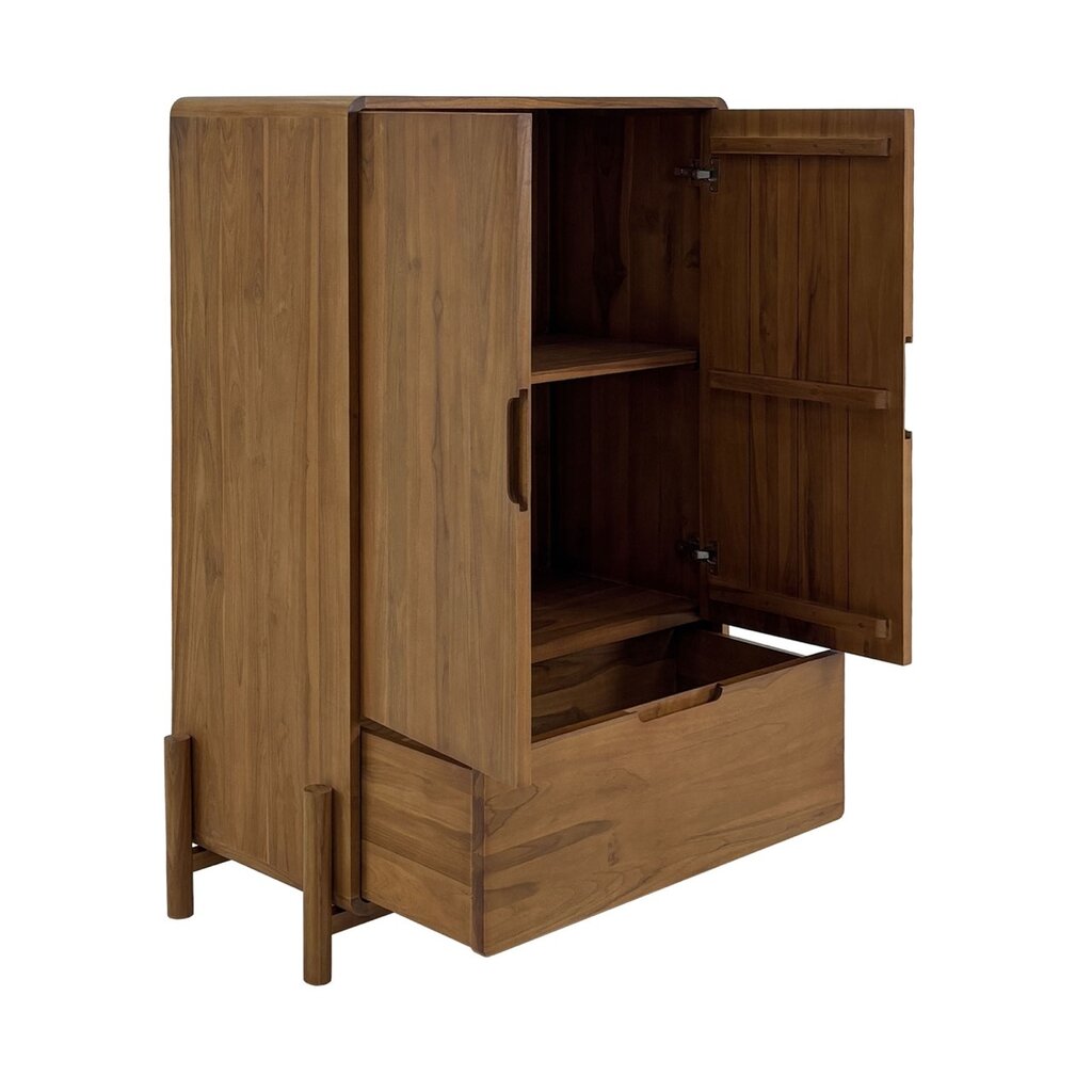 ALESHA - Armoire en teck 2 portes 1 tiroir 98 x 45 x 140 cm