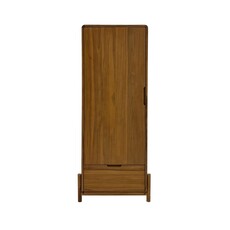 ALESHA - Armoire en teck 1 porte 1 tiroir en 78 x 60 x 195 cm
