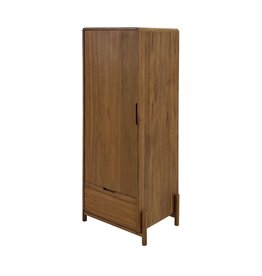 ALESHA - Armoire en teck 1 porte 1 tiroir en 78 x 60 x 195 cm