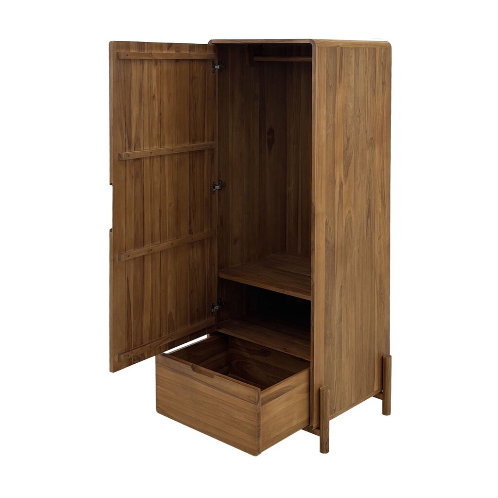ALESHA - Armoire en teck 1 porte 1 tiroir en 78 x 60 x 195 cm