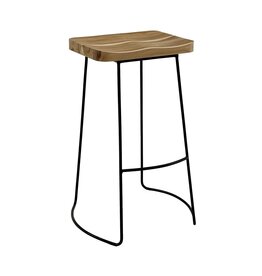 LOKO - Tabouret de bar en teck + métal