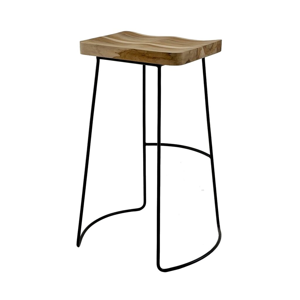 LOKO - Tabouret de bar en teck + métal
