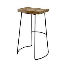 LOKO - Tabouret de bar en teck + métal