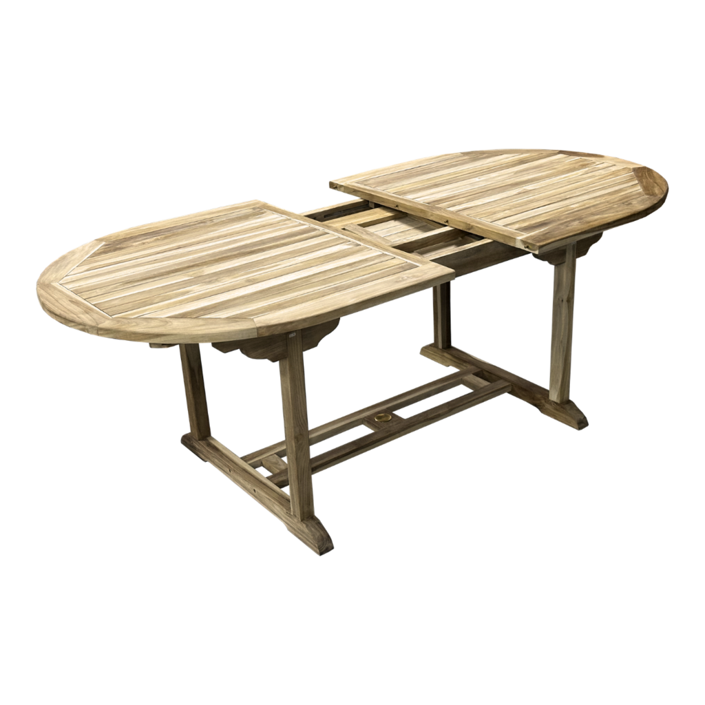 MELBOURNE - Table extensible en teck brut 180/240 x 75 x 100 cm