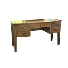 Bureau 5 tiroirs avec arrondis 150x60x80 Cm Naturel