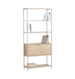 LINEA - Étagère 2 portes 4 cases en 80x180 cm