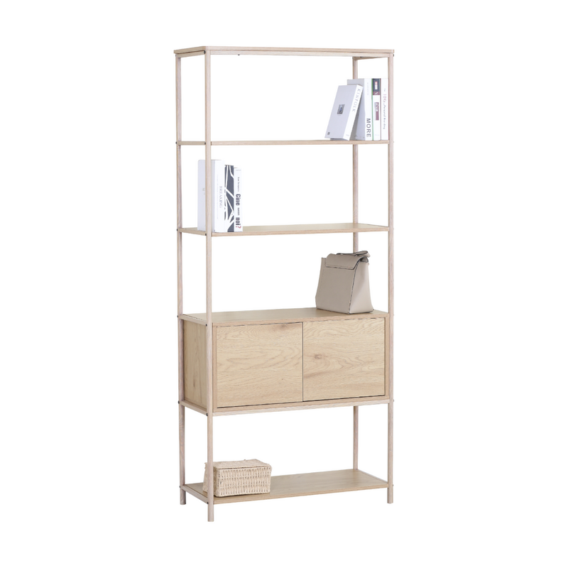 LINEA - Étagère 2 portes 4 cases en 80x180 cm