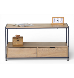 FLOOD - Meuble TV 2 tiroirs 100x55 cm